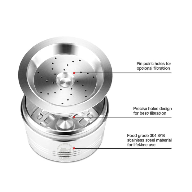 For Caffitaly Tchibo Cafissimo ALDI Expressi Refillable K-Fee Coffee Capsule Pod Filters Stainless Steel Tamper Spoon