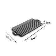 Cast Iron Outdoor Baking Tray Double-Sided Skillet Frying Pan Iron Plate Cast Iron Pan BBQ Griddles Cookware