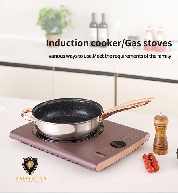 KAISA VILLA KV-1001 Stainless Steel Cookware Sets Frying Pan Cooking Pot Soup & Stock Pots Non Stick Pots and Pans Sets