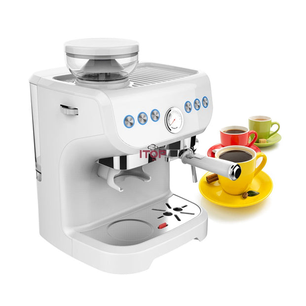 Manual 15 Bar Semi Automatic Expresso Coffee Machine Cappuccino Espresso Coffee Maker With Grinder