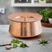 100% Pure Copper Biryani Handi With Lid – Small (2L) | Traditional Indian Cookware | Non-Toxic & Nutrient-Rich Cooking P