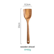 1~7PCS Thailand Teak Natural Wood Tableware Spoon Ladle Turner Long Rice Colander Soup Skimmer Cooking Spoons Scoop Kitchen Tool