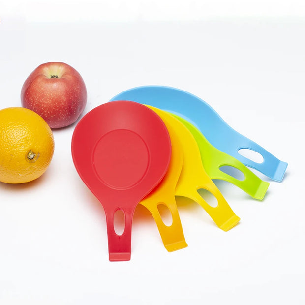 Food Grade  Silicone Spoon  Mat Silicone Heat Resistant Placemat Tray Spoon Pad Drink Glass Coaster Hot Sale Kitchen Tool 5z