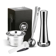 For Caffitaly Tchibo Cafissimo ALDI Expressi Refillable K-Fee Coffee Capsule Pod Filters Stainless Steel Tamper Spoon