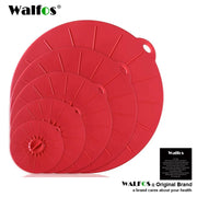 WALFOS Set of 5 Silicone Microwave  Bowl Cover Cooking Pot Pan Lid Cover-Silicone Food Wrap Cooking Tools Kitchen Utensil