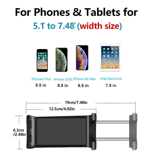 XMXCZKJ Kitchen Tablet Stand Wall Desk Tablet Mount Stand Fit for 5-7.8 Inch Width Tablet  Metal Bracket Smartphones Holders
