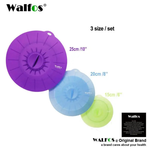 WALFOS Set of 5 Silicone Microwave  Bowl Cover Cooking Pot Pan Lid Cover-Silicone Food Wrap Cooking Tools Kitchen Utensil