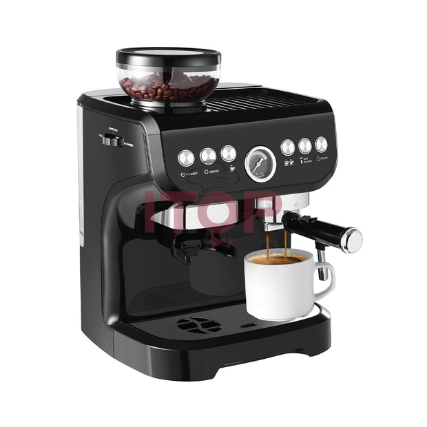 Manual 15 Bar Semi Automatic Expresso Coffee Machine Cappuccino Espresso Coffee Maker With Grinder