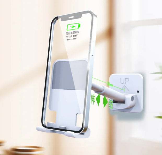 Kitchen Wall Foldable Adjustable Mobile Stand Phone Tablet Holder for Bathroom Mirror