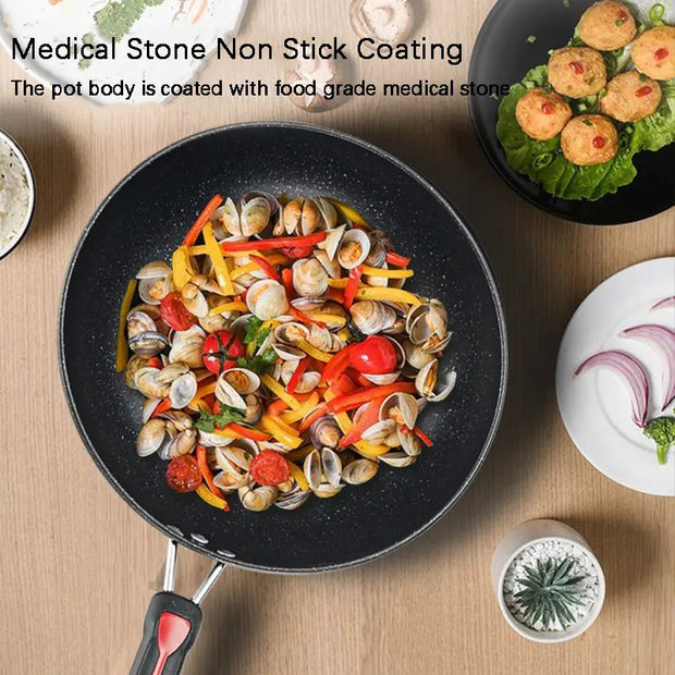3 Pieces Cookware Pans and Pot, Nonstick Pots and Pans Set, Non Stick Stone Cookware Kitchen Cooking Set