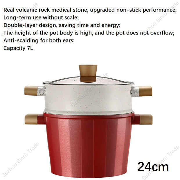 Nordic Style Green Healthy Nano Non-Stick Ceramic Coating Nonstick Cookware Cooking Soup & Stock Pots and Pans Set