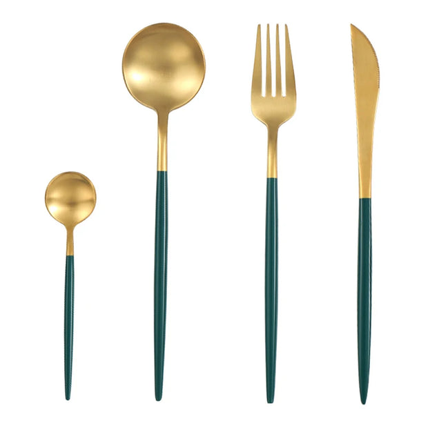 Dinnerware Set 304 Stainless Steel Cutlery Set Steak Knife Fork Set Coffee Spoon Teaspoon Flatware Tableware Kitchen Silverware