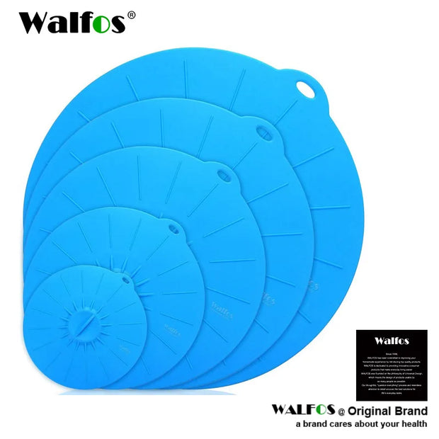 WALFOS Set of 5 Silicone Microwave  Bowl Cover Cooking Pot Pan Lid Cover-Silicone Food Wrap Cooking Tools Kitchen Utensil