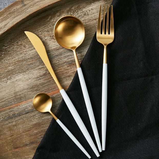 Dinnerware Set 304 Stainless Steel Cutlery Set Steak Knife Fork Set Coffee Spoon Teaspoon Flatware Tableware Kitchen Silverware