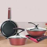 5pcs Cookware Deep Frying Pan Skillet Non Stick Saucepan Nonstick Pots and Pans Set