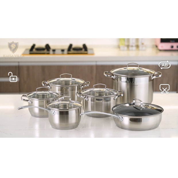 KAISA VILLA KV-6667 Cooking Pot Stainless Steel Wholesale Cookware Sets Cooking Pots and Pans Cookware Set