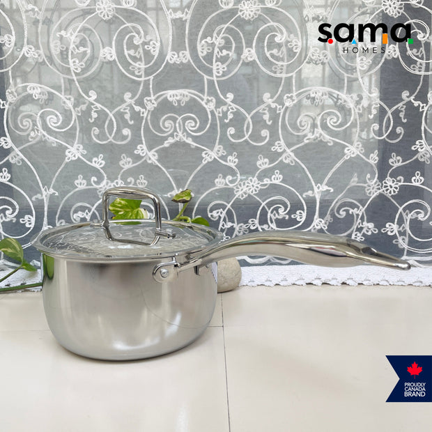 Stainless Steel Triply Sauce Pan With Lid | Premium Cookware