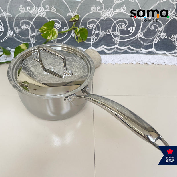 Stainless Steel Triply Sauce Pan With Lid | Premium Cookware
