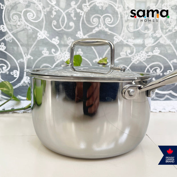 Stainless Steel Triply Sauce Pan With Lid | Premium Cookware