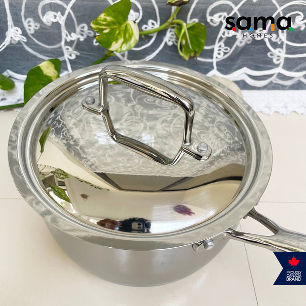 Stainless Steel Triply Sauce Pan With Lid | Premium Cookware