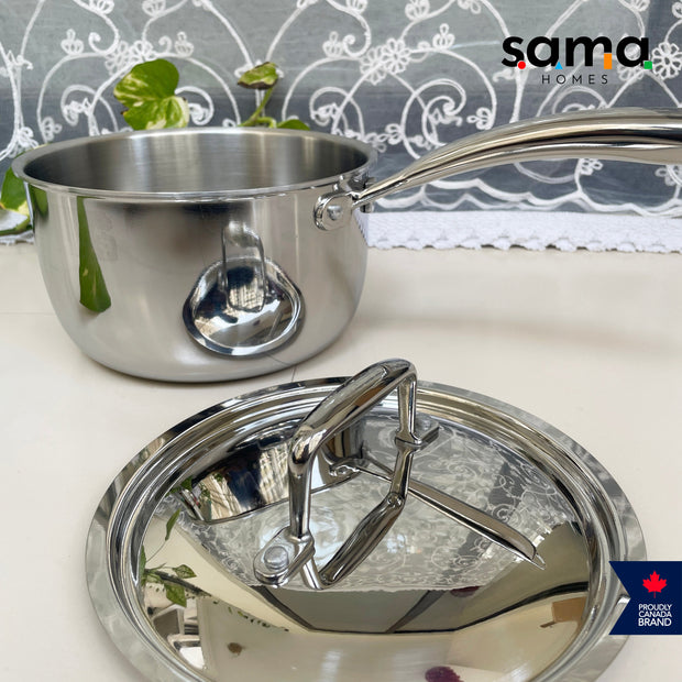 Stainless Steel Triply Sauce Pan With Lid | Premium Cookware