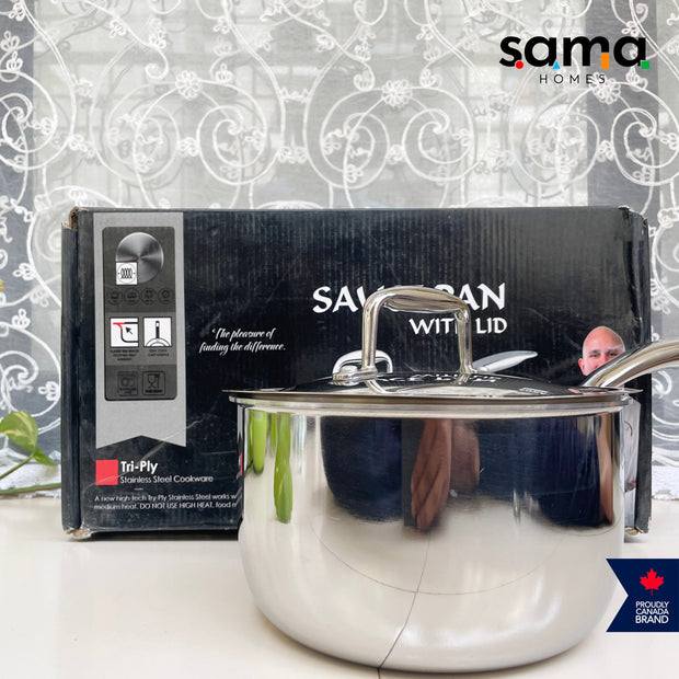 Stainless Steel Triply Sauce Pan With Lid | Premium Cookware