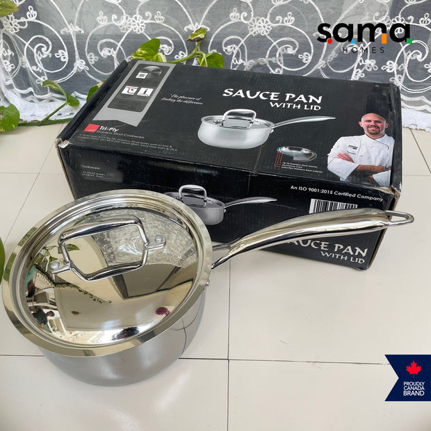 Stainless Steel Triply Sauce Pan With Lid | Premium Cookware