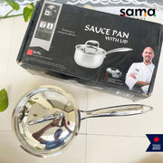 Stainless Steel Triply Sauce Pan With Lid | Premium Cookware