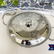 Stainless Steel Deep Kadhai With Lid | Premium Cookware | 21g Deep Kadhai