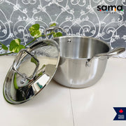 SAMA Homes Premium Stainless Steel Triply Cook and Serve Set With Lid - Durable, Non-Toxic, Induction Ready Cookware
