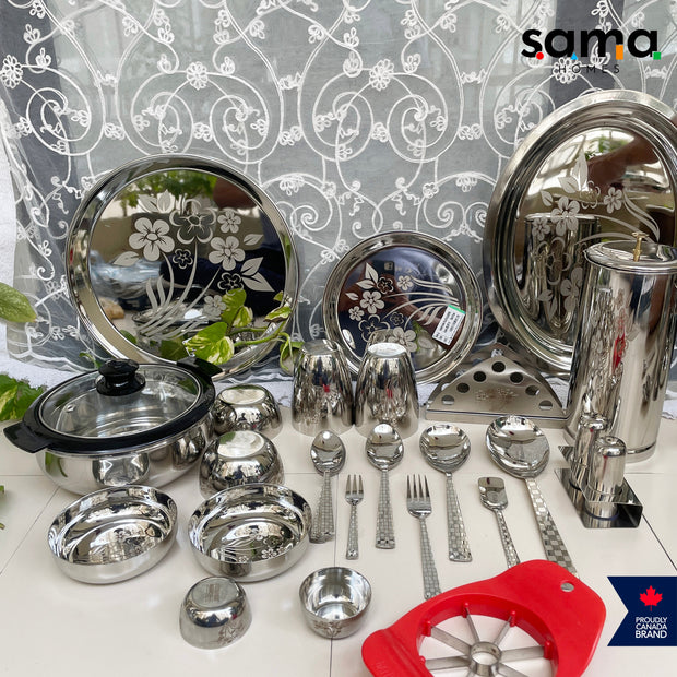 Stainless Steel Dinner Set 84 Pieces | Premium Dinnerware | Gift Idea