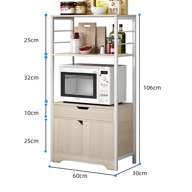 3 Tiers Kitchen Cabinet Console Table Buffet Sideboard Kitchen Furniture for Entryway Table With Shutter Doors Kitchen Cabinets