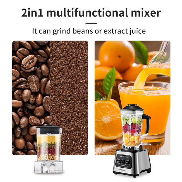 6000W Powerful Blender, Blender Smoothie Maker Table Blender With 2.5L Container, Professional Blender Mixer for Ice,Nut,Fruit