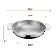 Stainless Steel Seafood Rice Pot Home Cooking Paella Pan Picnic Snack Plates Cookware Saucepan Dry Pots With Handle for Kitchen