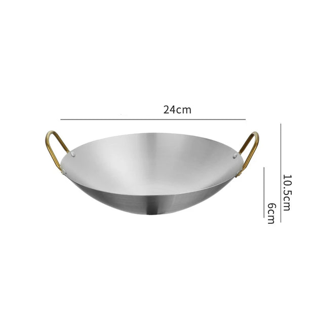 Stainless Steel Seafood Rice Pot Home Cooking Paella Pan Picnic Snack Plates Cookware Saucepan Dry Pots With Handle for Kitchen