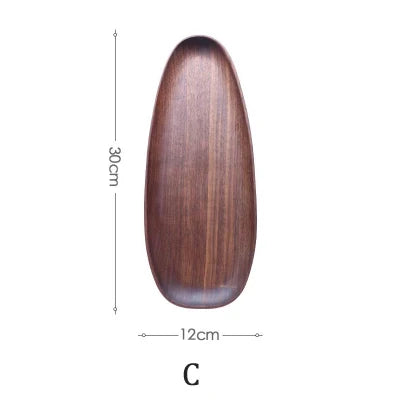 1/5pcs Lovesickness Wood Irregular Oval Solid Wood Pan Plate Fruit Dishes Saucer Tea Tray Dessert Dinner Plate Tableware Set