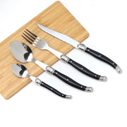 4/6/8/10pcs Laguiole Black Steak Knife Forks Stainless Steel Dinner Knives Table Fork Black Cutlery Restaurant Kitchen Tableware