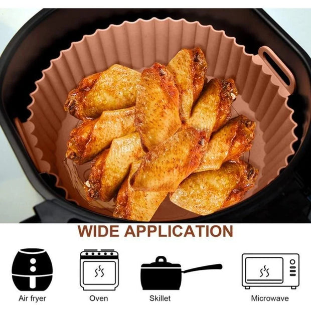 Reusable Non-Stick Air Fryer Silicone Liners & Basket Accessory Set