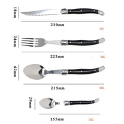 4/6/8/10pcs Laguiole Black Steak Knife Forks Stainless Steel Dinner Knives Table Fork Black Cutlery Restaurant Kitchen Tableware