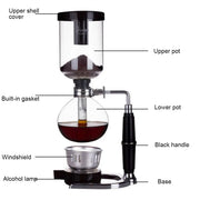 Coffeemaker Japanese Style Siphon Coffee Maker Tea Siphon Pot Vacuum Coffeemaker Glass Type Coffee Machine Filter Kahve Makinesi