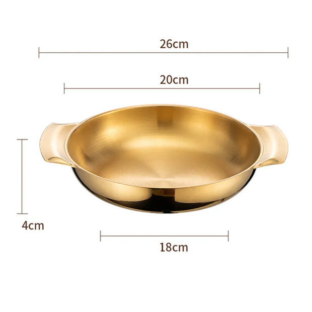 Stainless Steel Seafood Rice Pot Home Cooking Paella Pan Picnic Snack Plates Cookware Saucepan Dry Pots With Handle for Kitchen