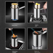 Thickeded Deep Fryer Pot With Basket and Lid Large Stainless Steel Deep Fryer Pasta Strainer Basket Chicken Fried Food Strainer
