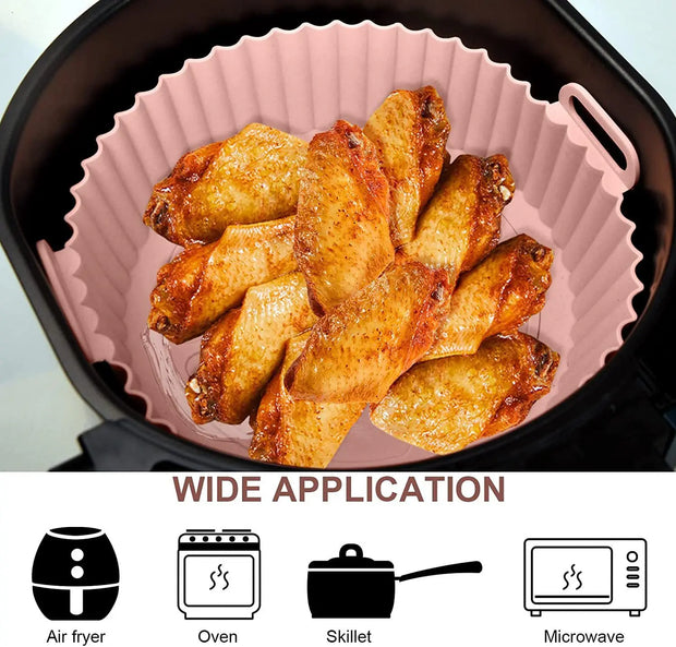 Air Fryer Silicone Basket Thicken Silicone Mold for Air Fryer Pot Oven Baking Tray Fried Chicken Pizza Air Fryer Accessories