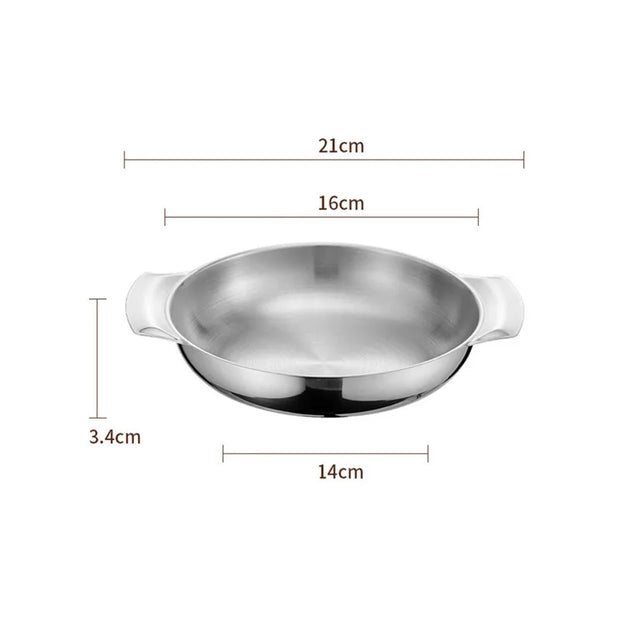 Stainless Steel Seafood Rice Pot Home Cooking Paella Pan Picnic Snack Plates Cookware Saucepan Dry Pots With Handle for Kitchen