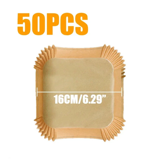 50pcs Air Fryer Disposable Paper Parchment Wood Pulp Steamer Cheesecake Air Fryer Accessories Baking Paper for Air Fryer