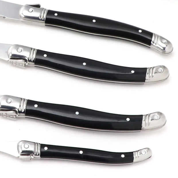 4/6/8/10pcs Laguiole Black Steak Knife Forks Stainless Steel Dinner Knives Table Fork Black Cutlery Restaurant Kitchen Tableware