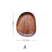 1/5pcs Lovesickness Wood Irregular Oval Solid Wood Pan Plate Fruit Dishes Saucer Tea Tray Dessert Dinner Plate Tableware Set