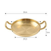 Stainless Steel Seafood Rice Pot Home Cooking Paella Pan Picnic Snack Plates Cookware Saucepan Dry Pots With Handle for Kitchen