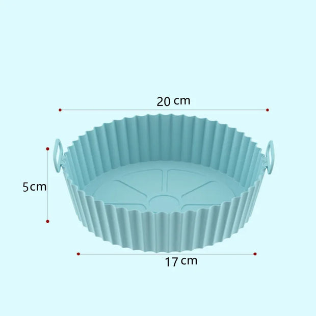 Air Fryer Silicone Basket Thicken Silicone Mold for Air Fryer Pot Oven Baking Tray Fried Chicken Pizza Air Fryer Accessories