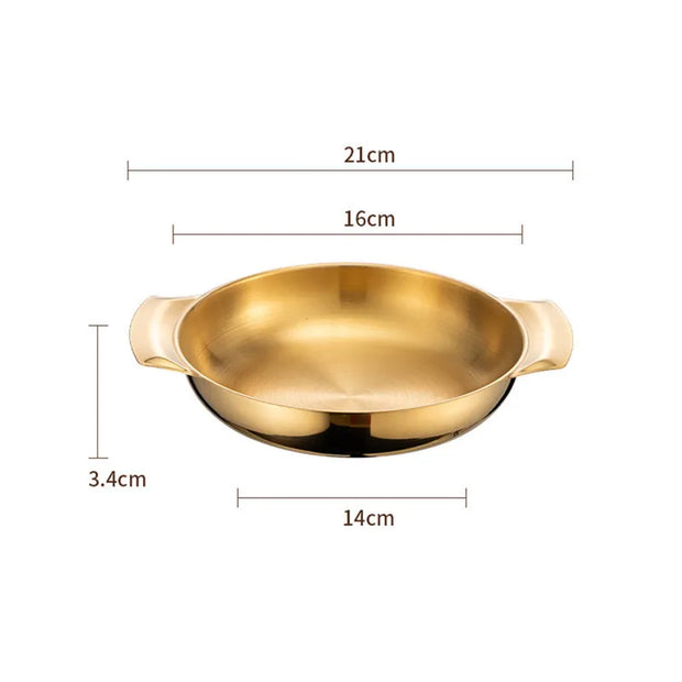 Stainless Steel Seafood Rice Pot Home Cooking Paella Pan Picnic Snack Plates Cookware Saucepan Dry Pots With Handle for Kitchen